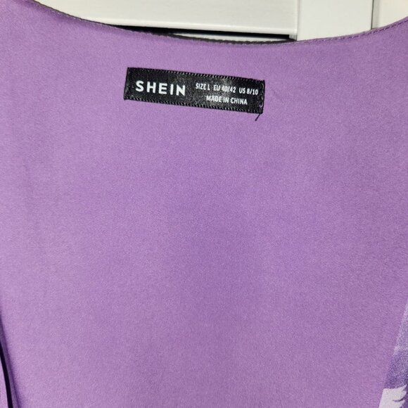 ✨ SHEIN | Women's Purple Bell Sleeve Dress - Picture 4 of 9